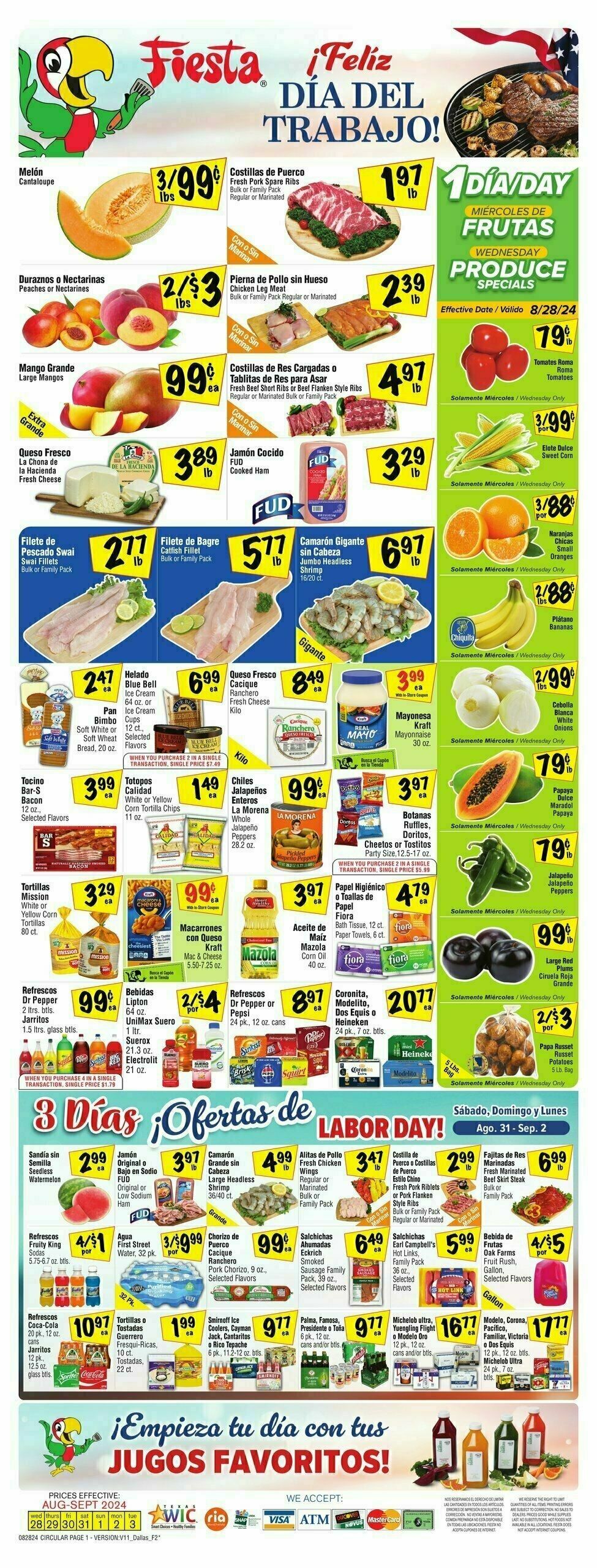 Fiesta Mart Weekly Ad from August 28