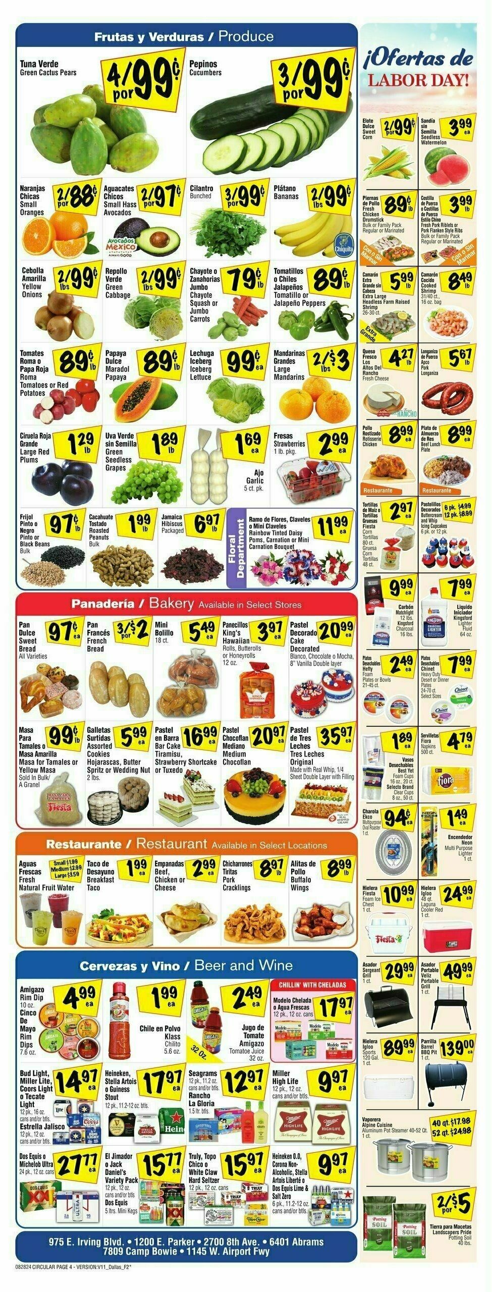 Fiesta Mart Weekly Ad from August 28