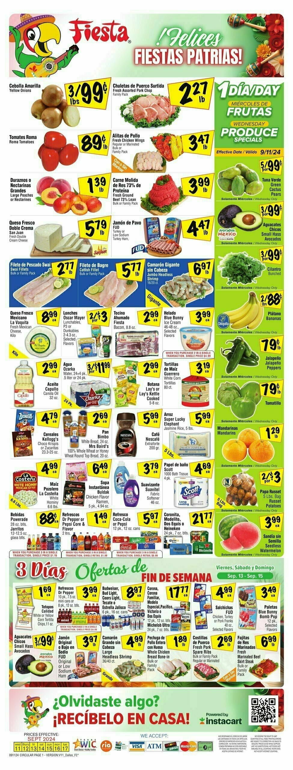 Fiesta Mart Weekly Ad from September 11