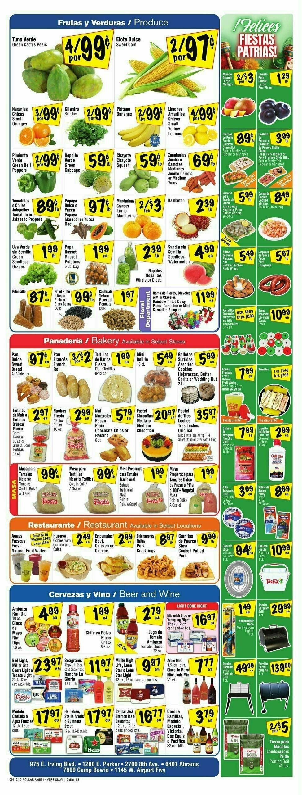 Fiesta Mart Weekly Ad from September 11