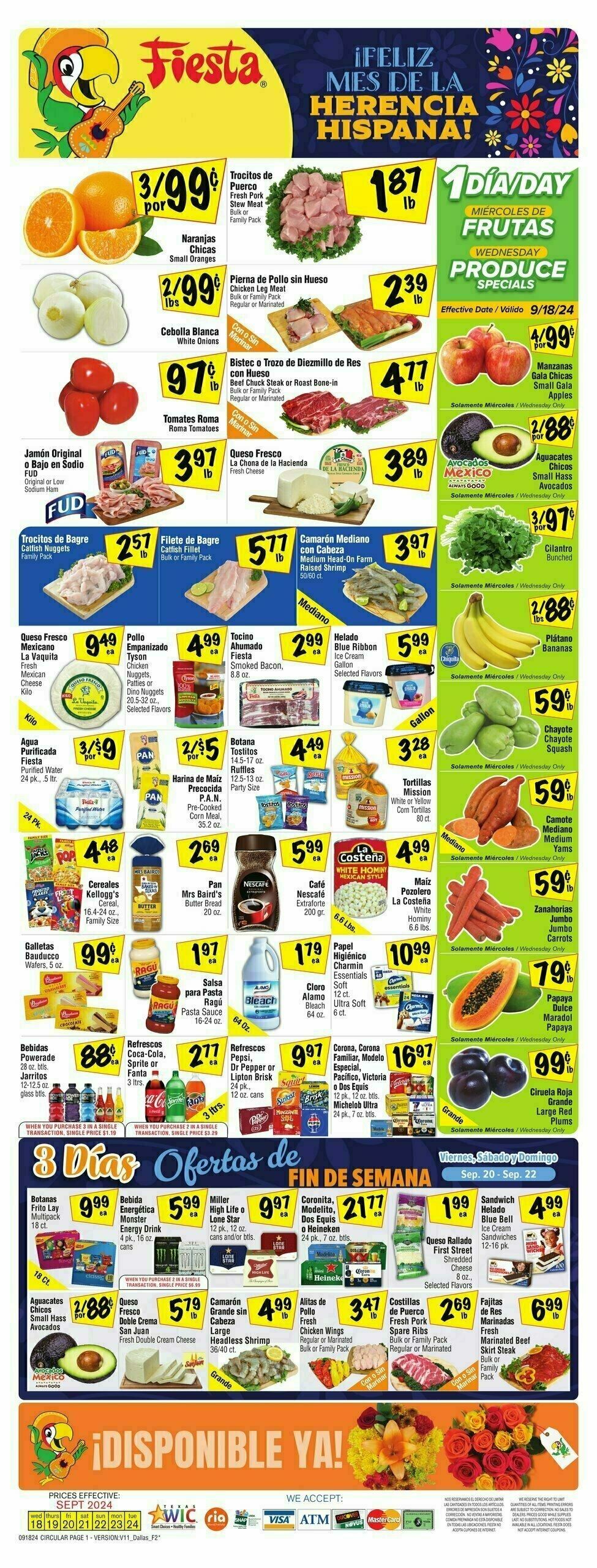 Fiesta Mart Weekly Ad from September 18