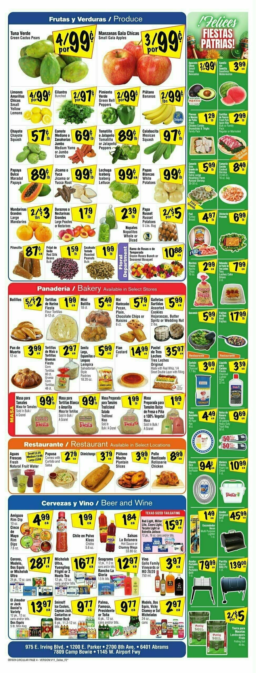 Fiesta Mart Weekly Ad from September 18