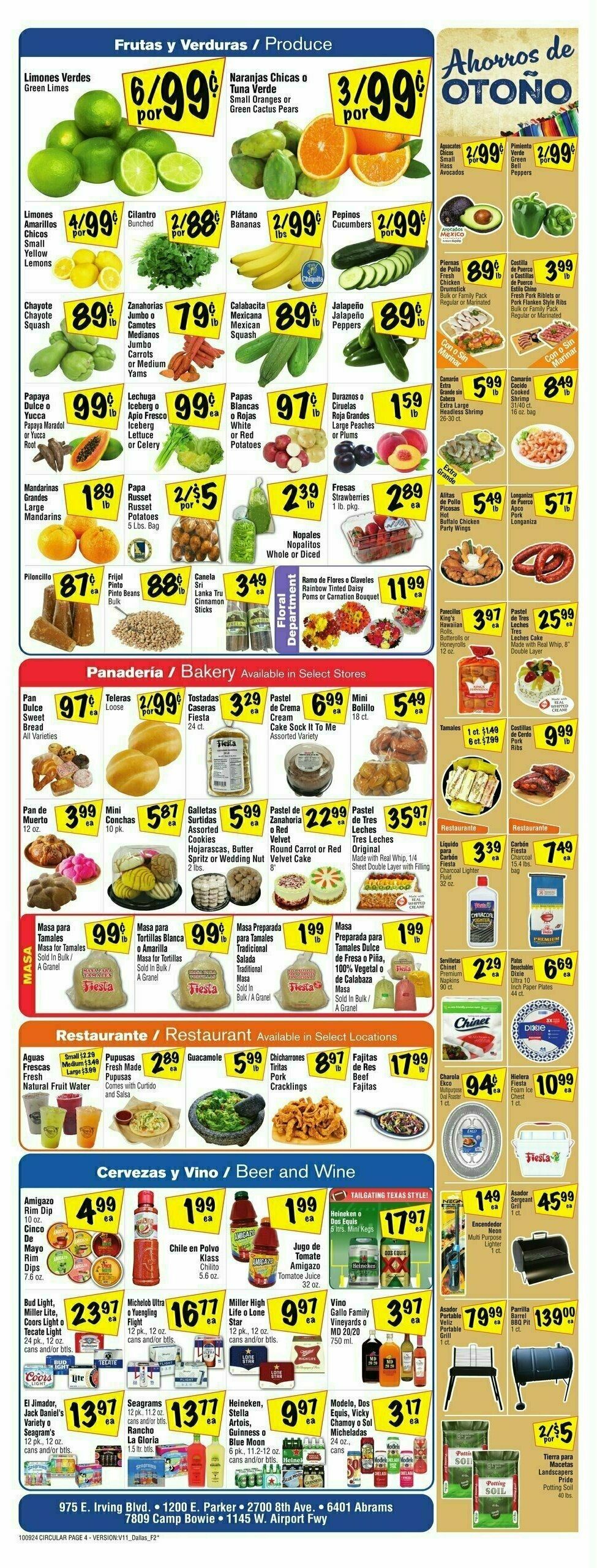 Fiesta Mart Weekly Ad from October 9