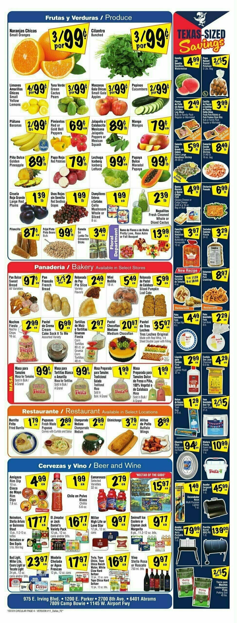 Fiesta Mart Weekly Ad from October 23