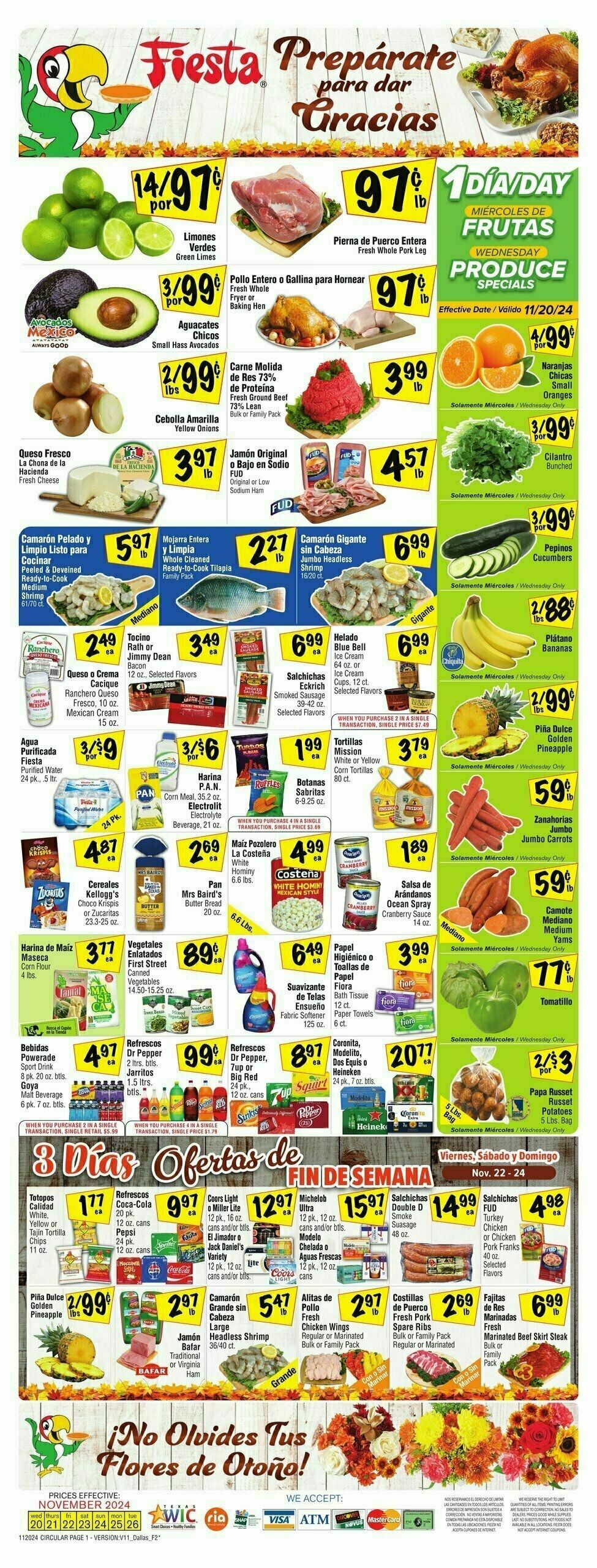 Fiesta Mart Weekly Ad from November 20