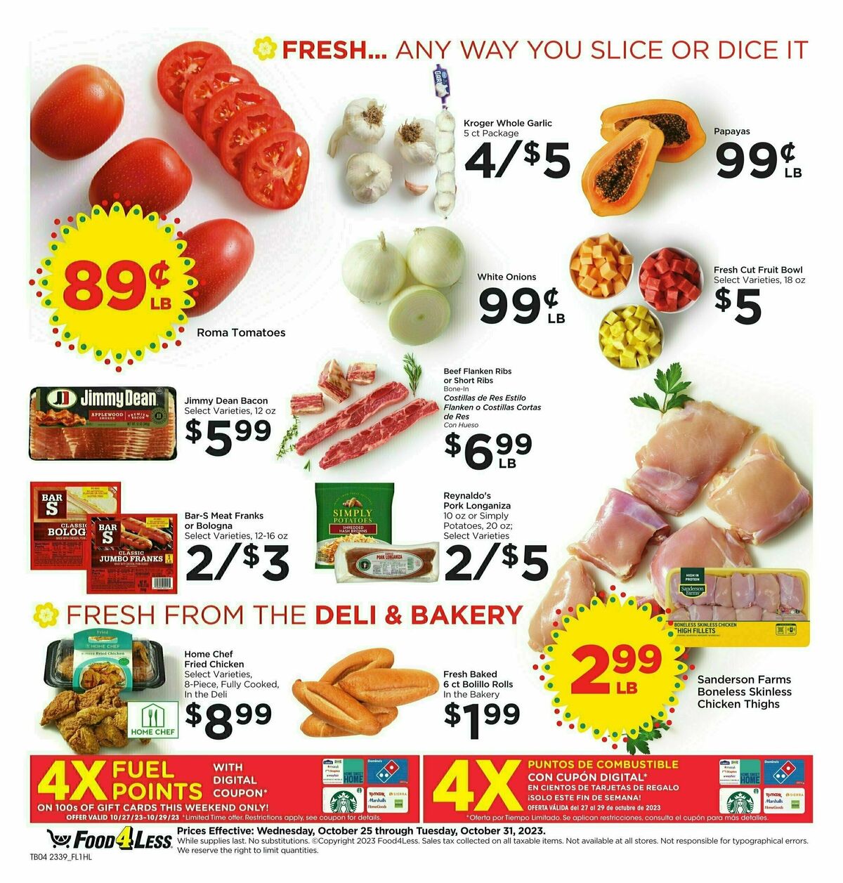 Food 4 Less Weekly Ad from October 25