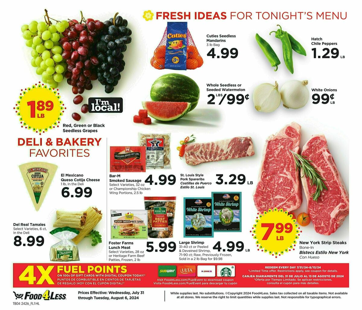 Food 4 Less Weekly Ad from July 31