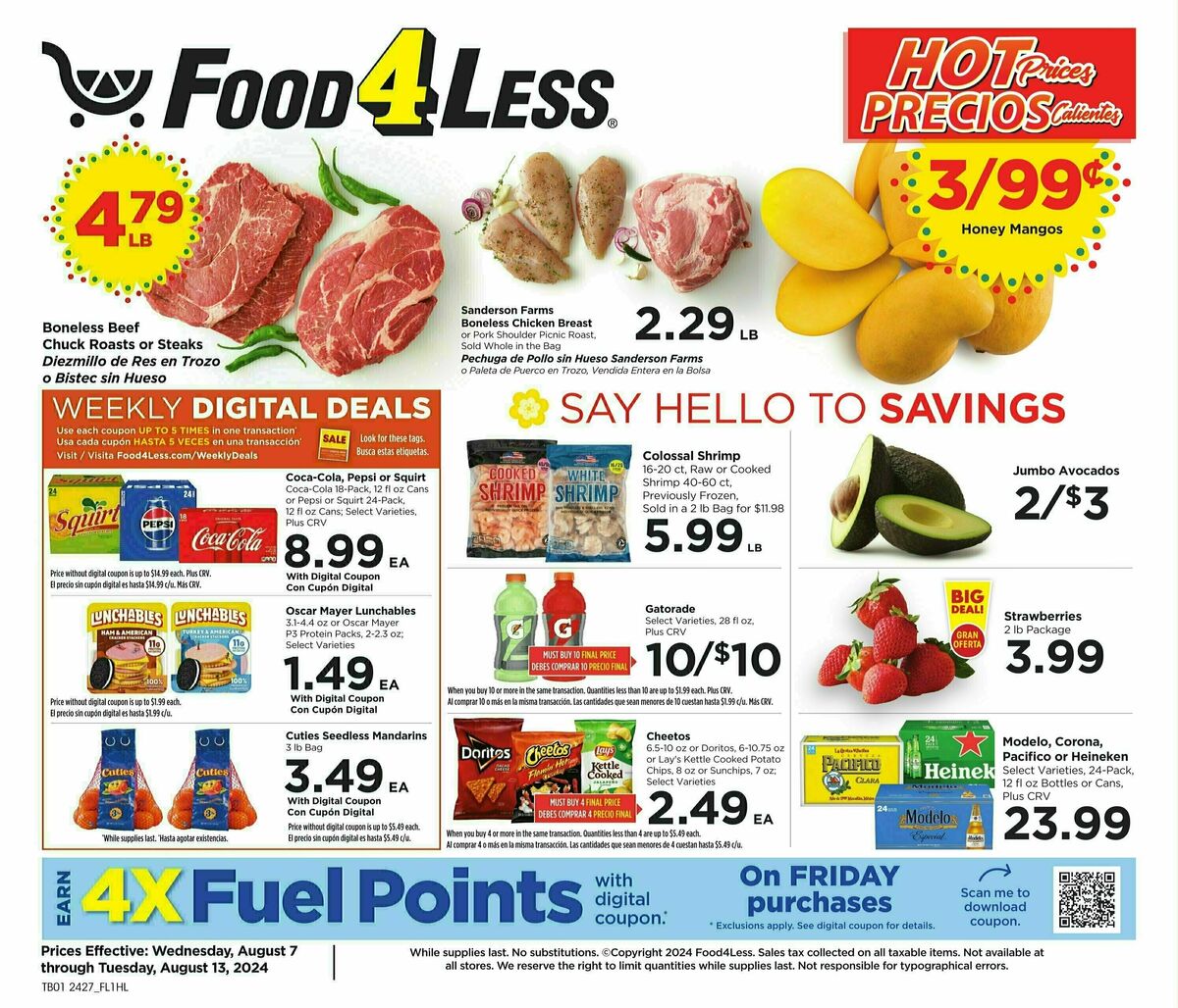 Food 4 Less Weekly Ad from August 7