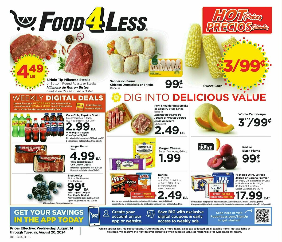 Food 4 Less Weekly Ad from August 14