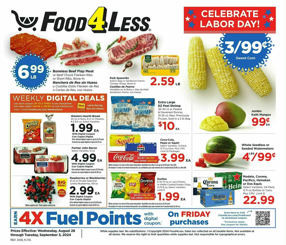 Food 4 Less Weekly Ad from August 28