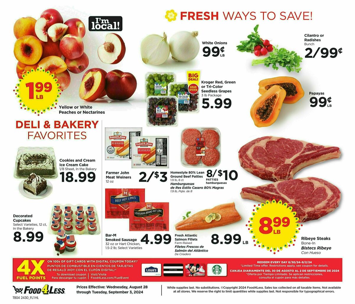 Food 4 Less Weekly Ad from August 28