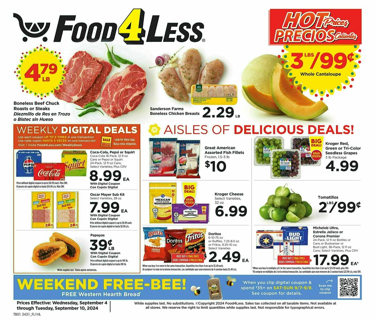 Food 4 Less Weekly Ad from September 4