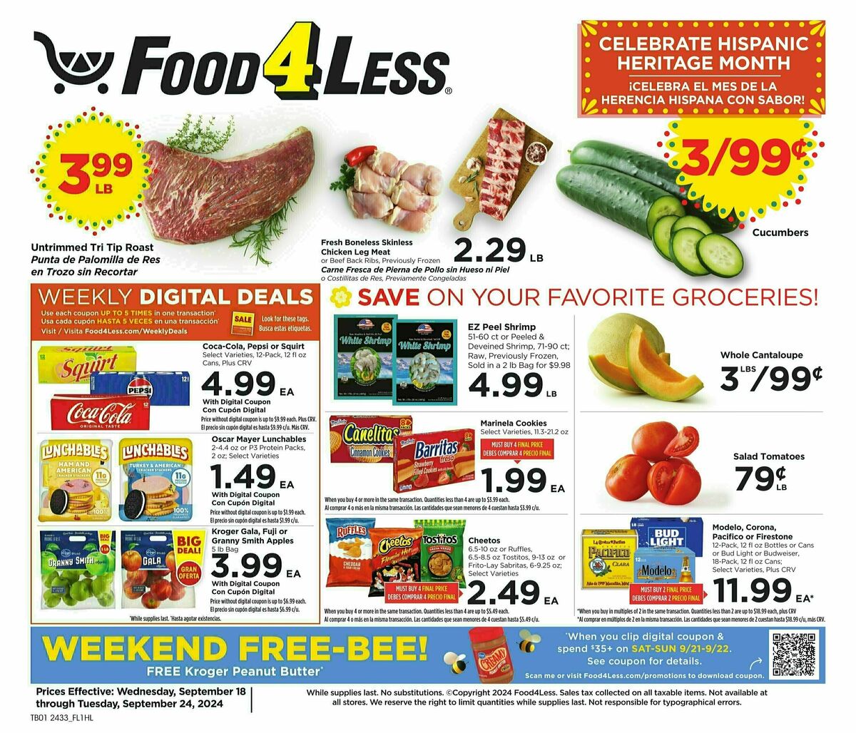 Food 4 Less Weekly Ad from September 18