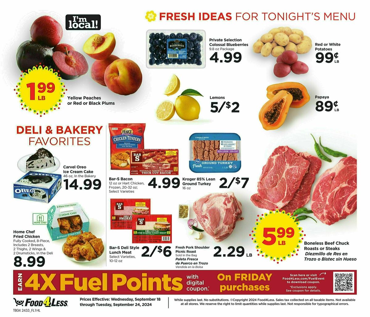 Food 4 Less Weekly Ad from September 18