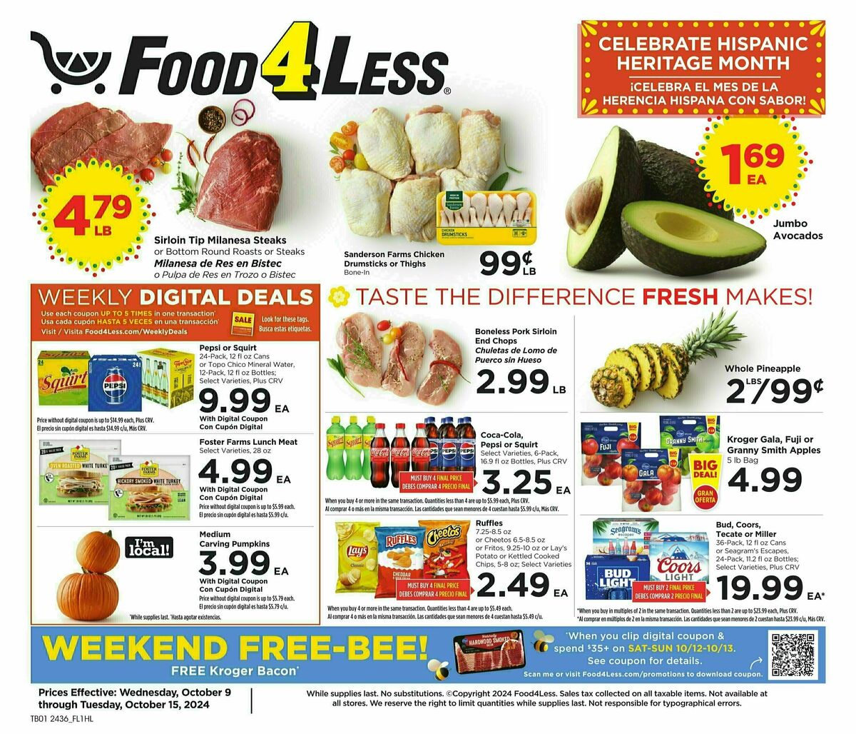 Food 4 Less Weekly Ad from October 9