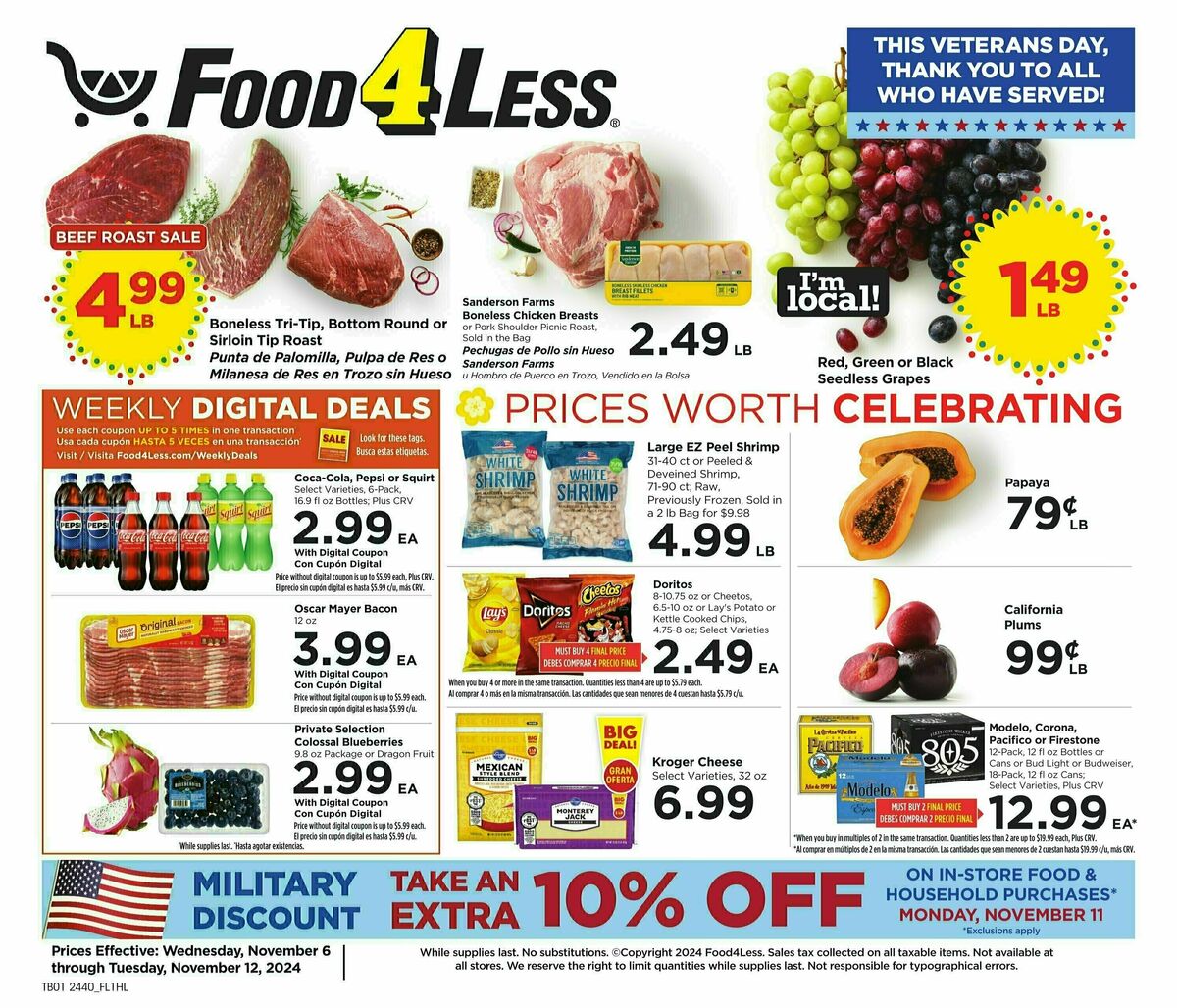 Food 4 Less Weekly Ad from November 6