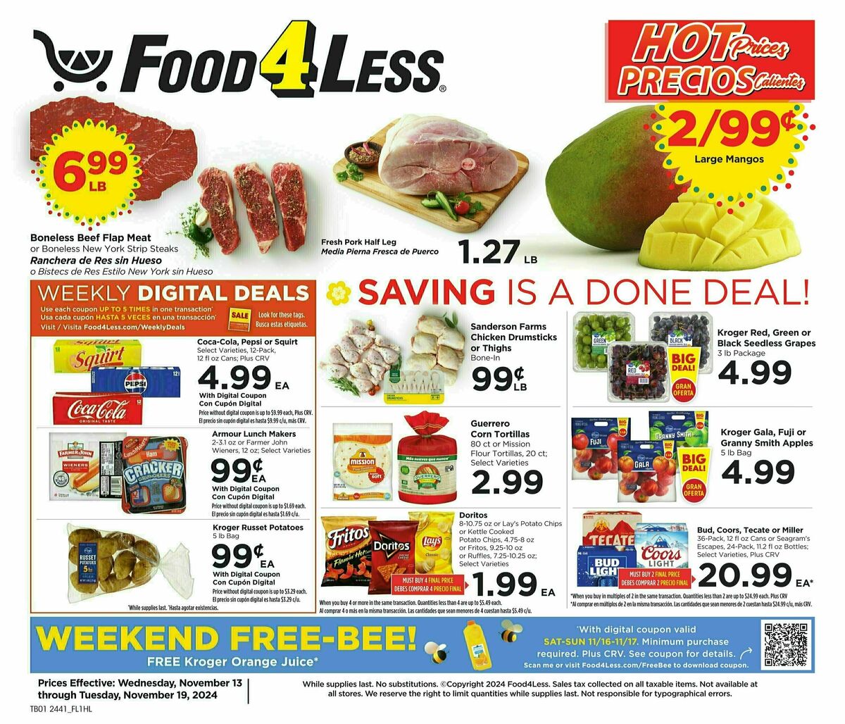 Food 4 Less Weekly Ad from November 13