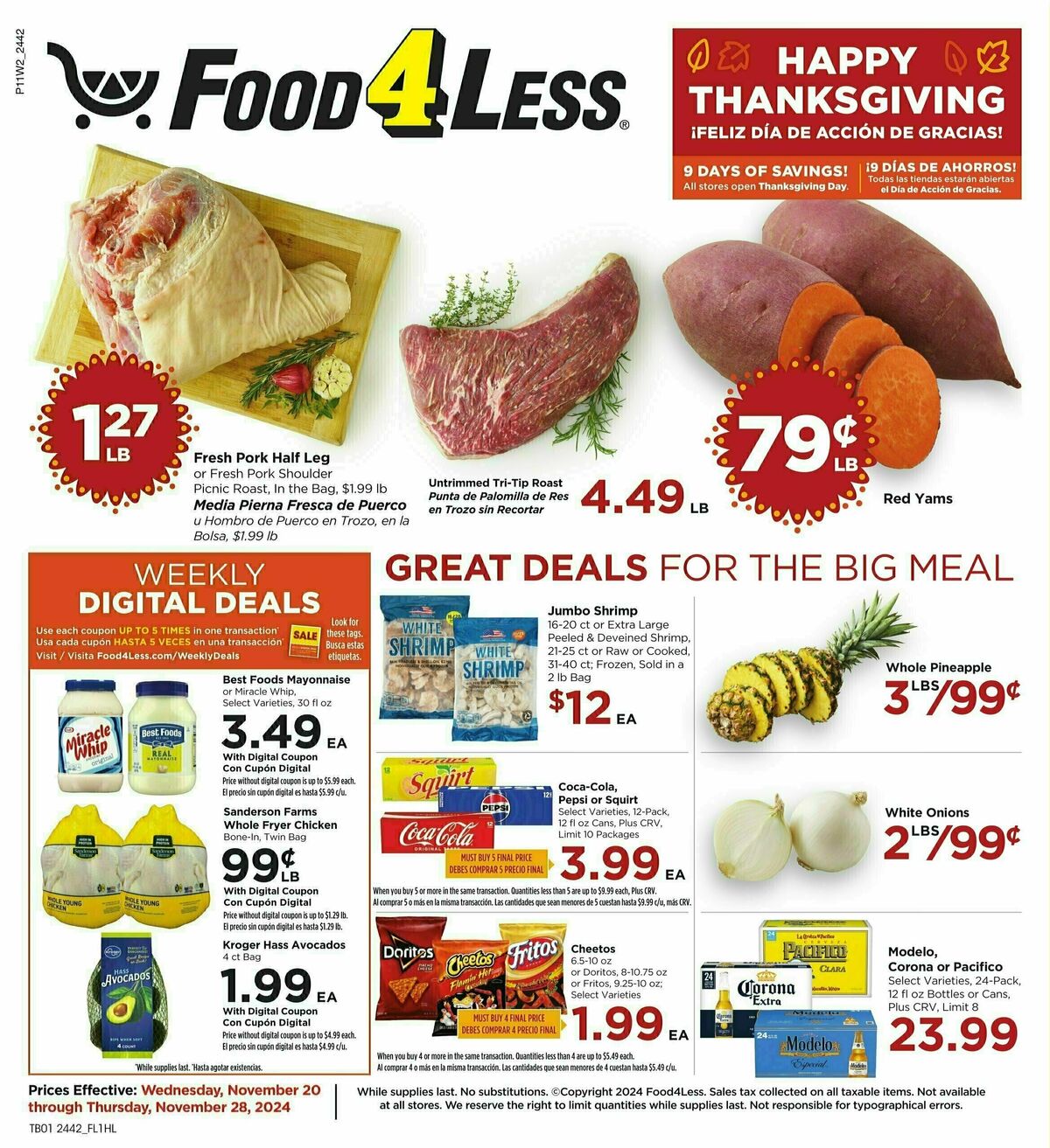 Food 4 Less Weekly Ad from November 20