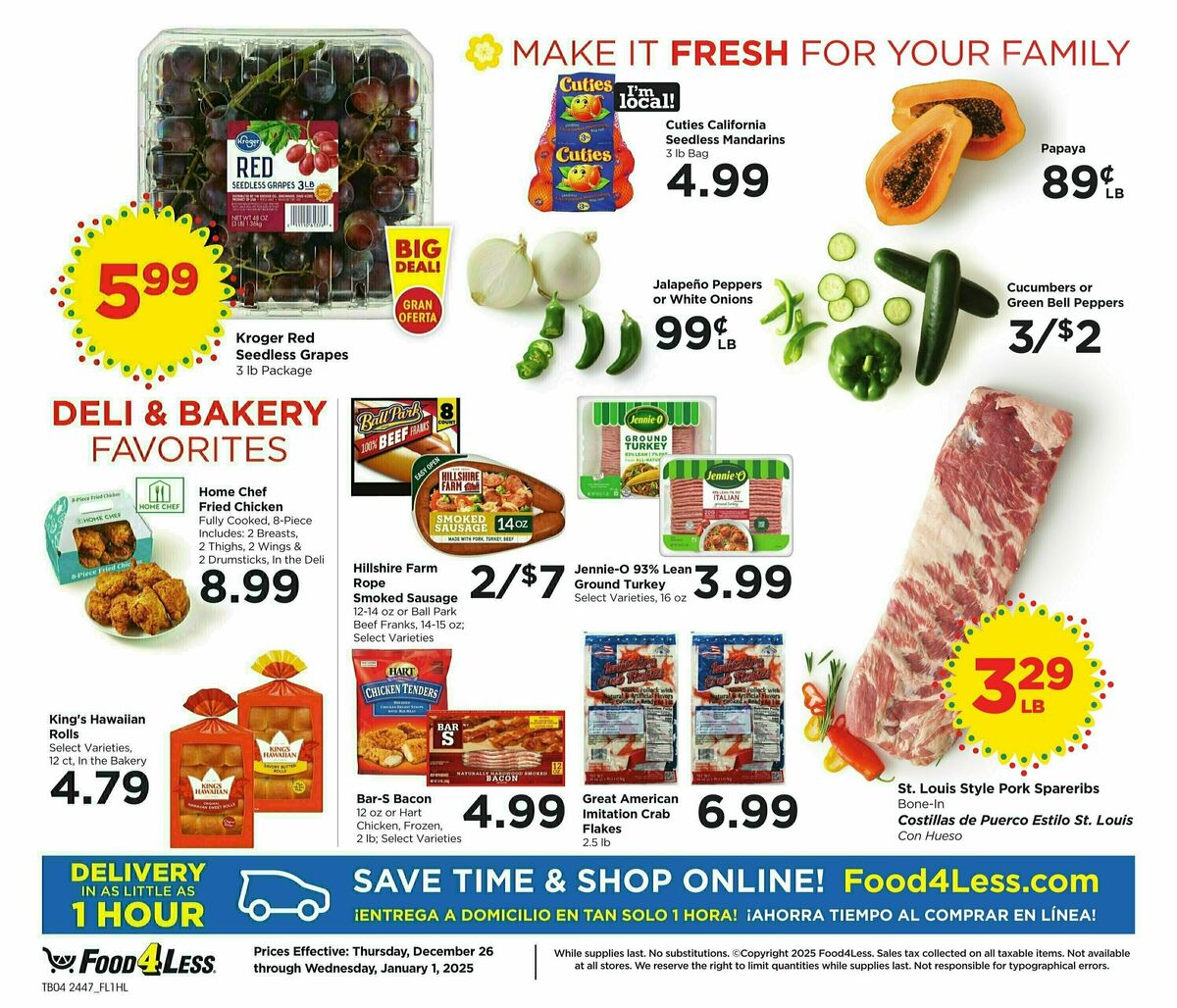 Food 4 Less Weekly Ad from December 26