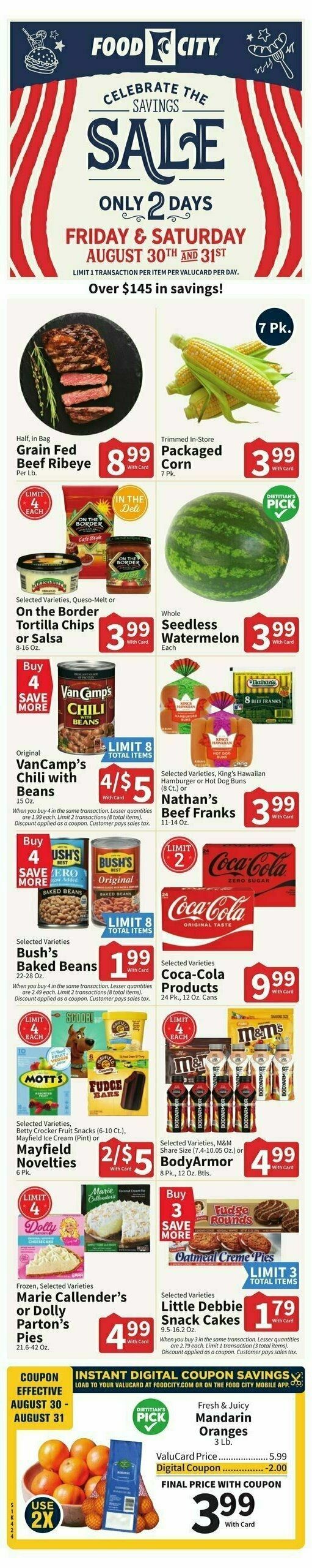 Food City Weekly Ad from August 28