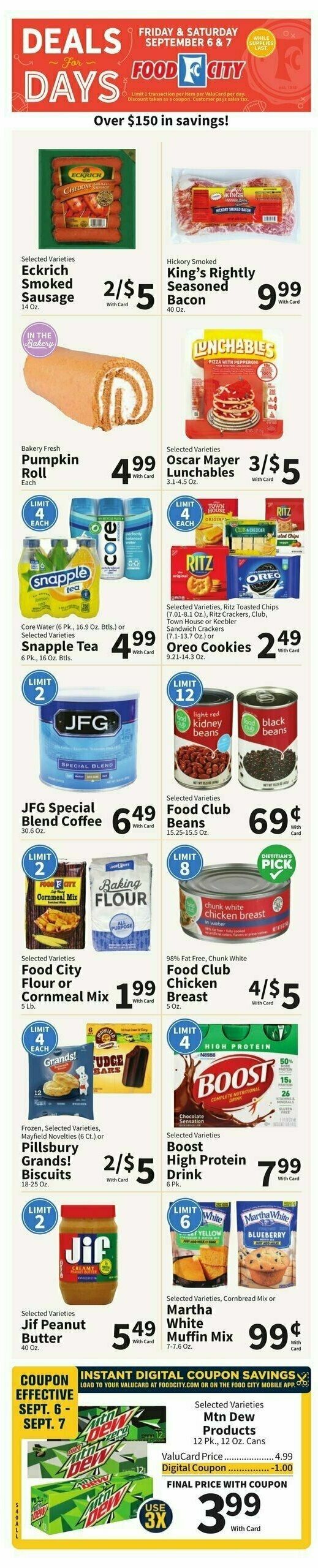 Food City Weekly Ad from September 4