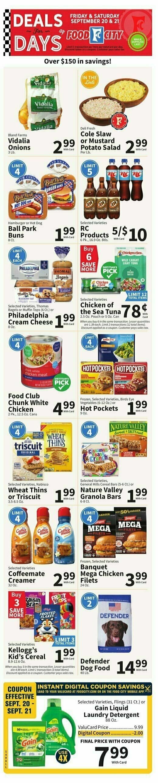 Food City Weekly Ad from September 18