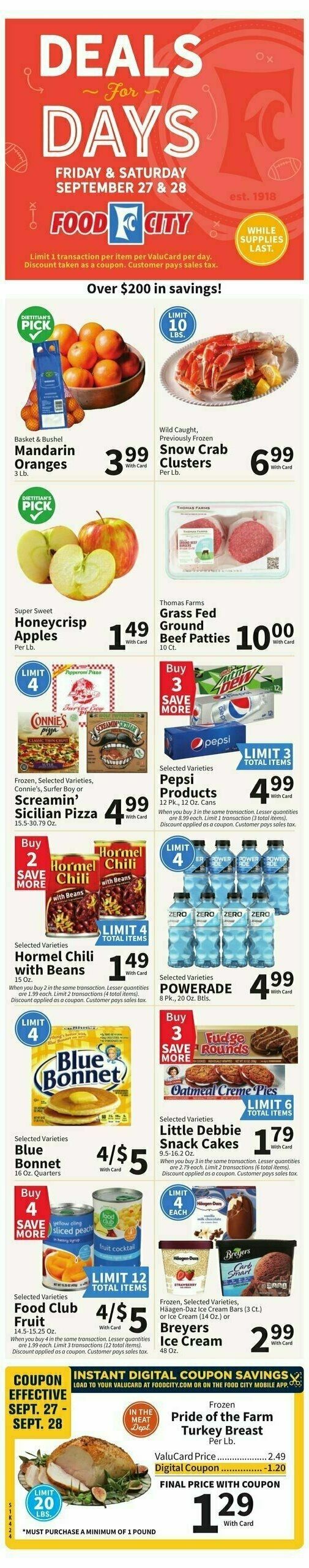 Food City Weekly Ad from September 25