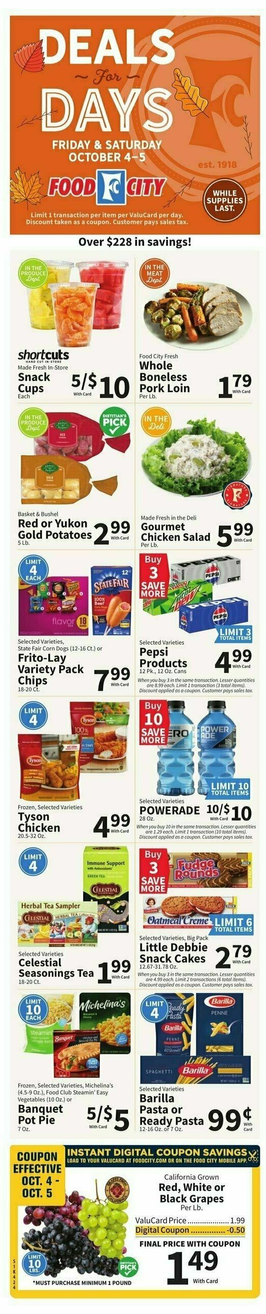 Food City Weekly Ad from October 2