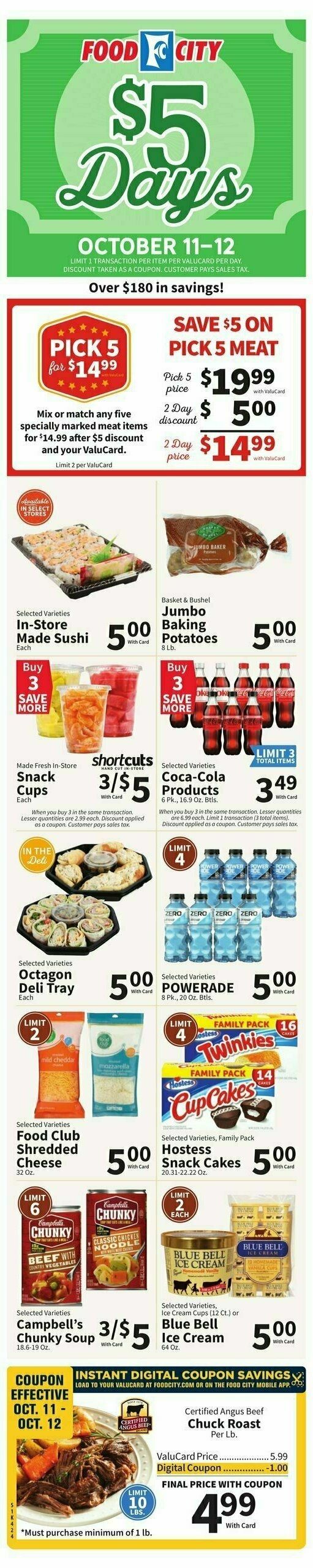 Food City Weekly Ad from October 9