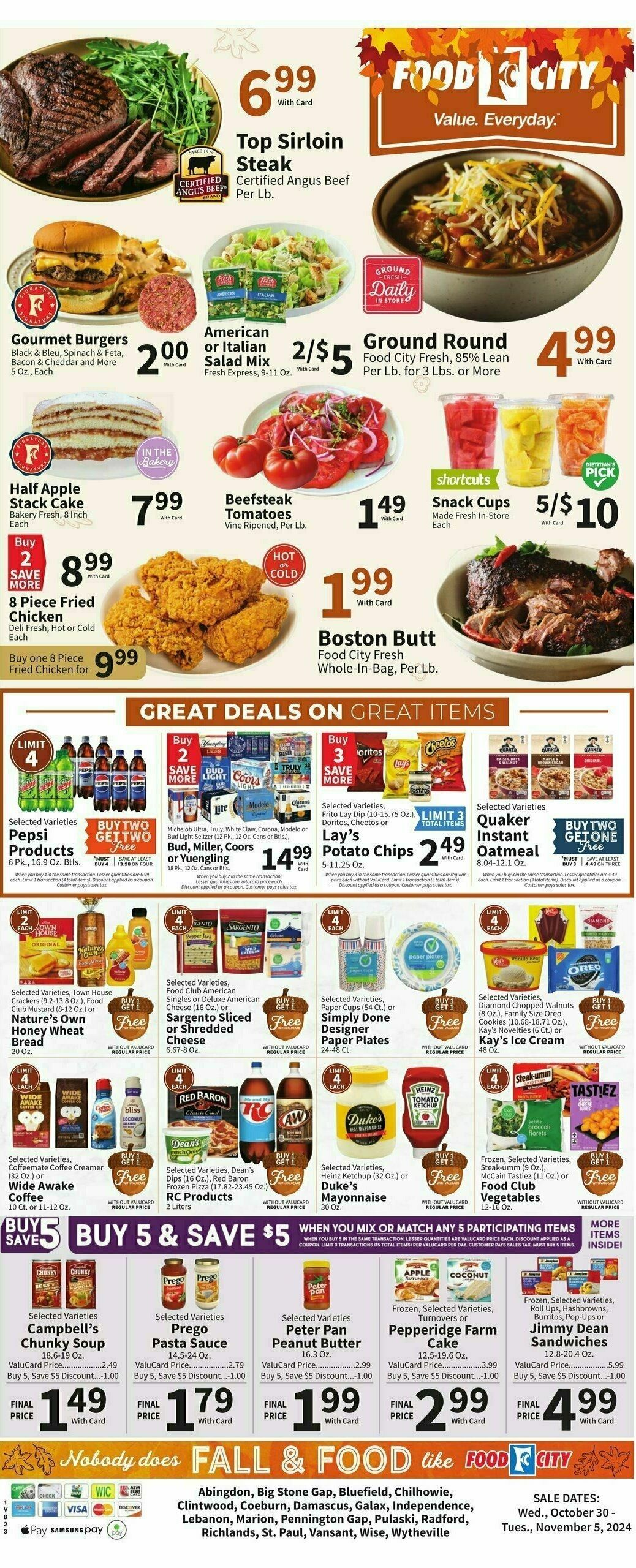 Food City Weekly Ad from October 30