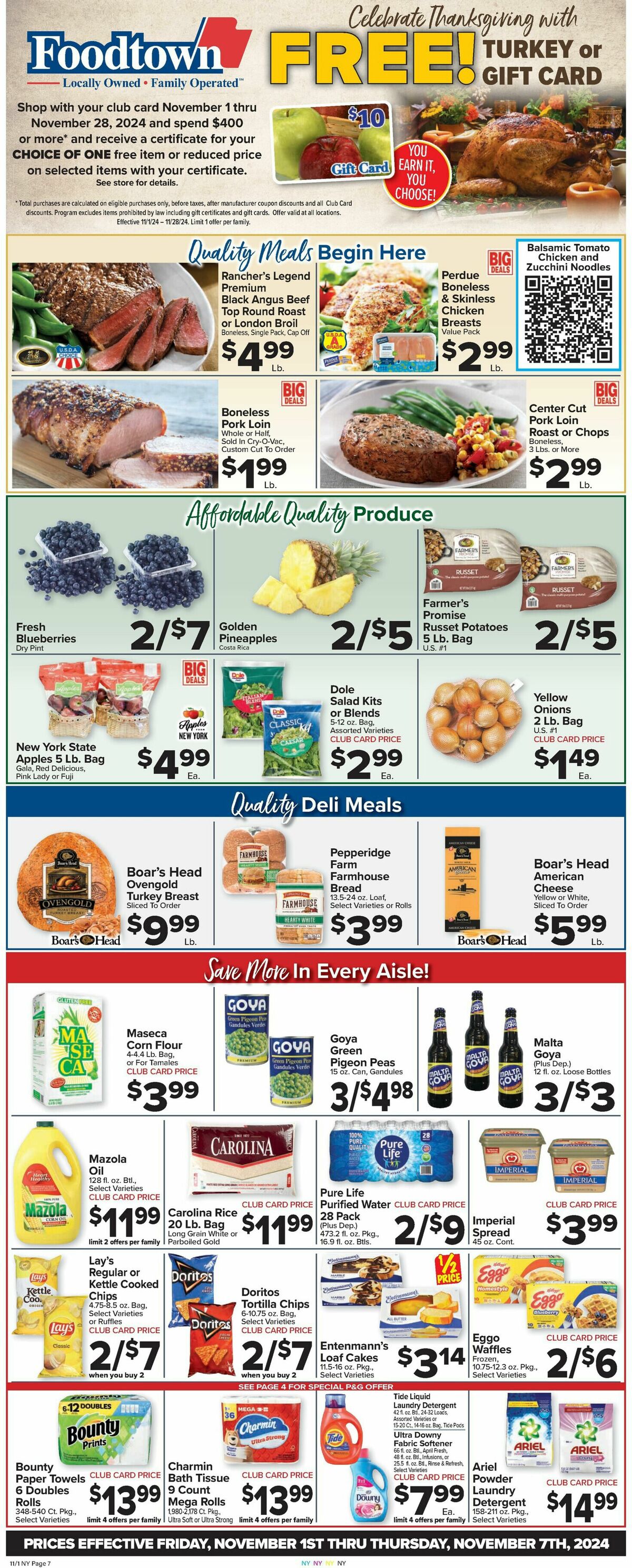 Food Town Weekly Ad from November 1