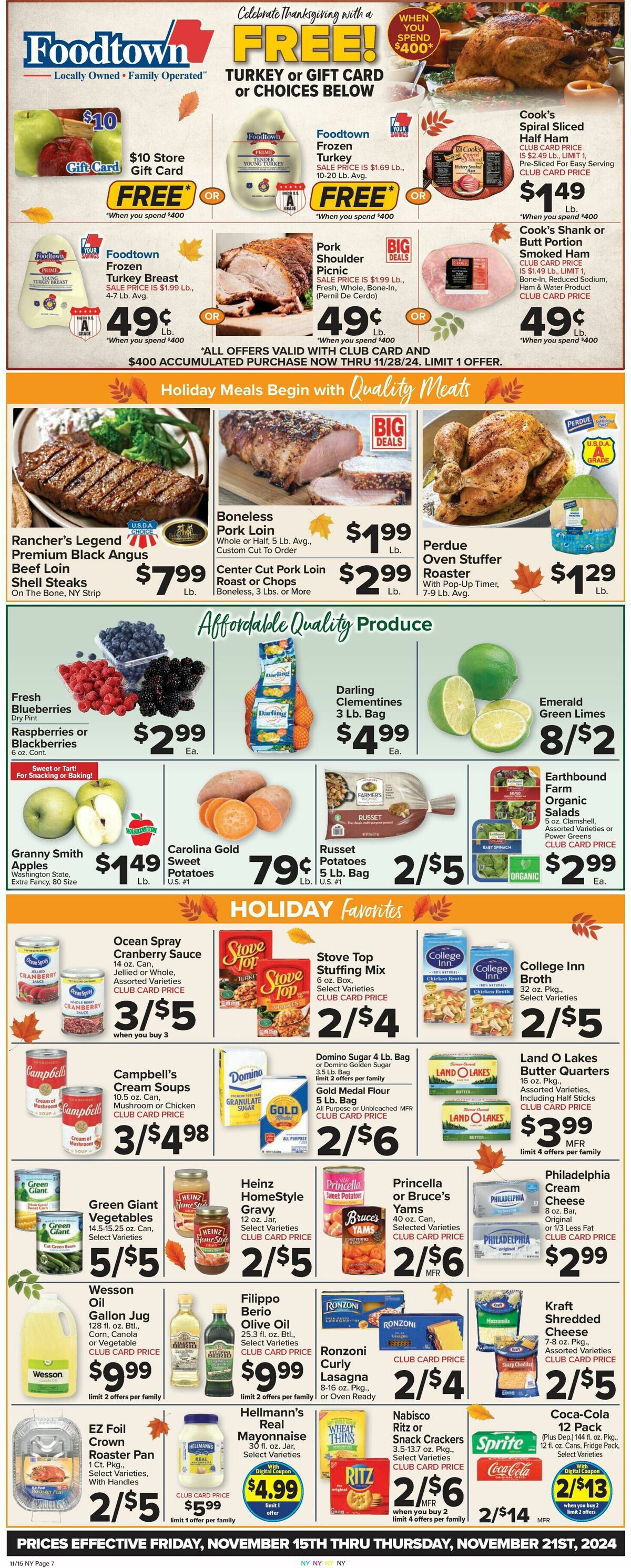 Food Town Weekly Ad from November 15