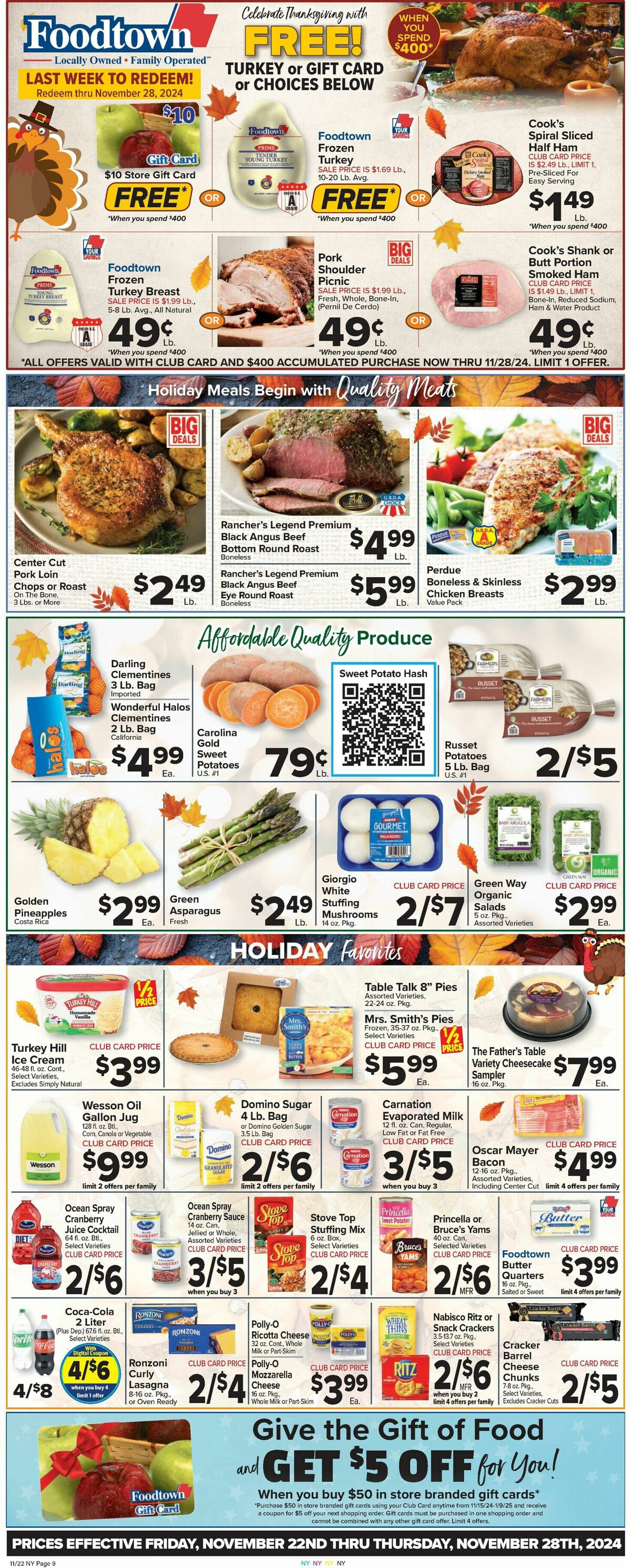 Food Town Weekly Ad from November 22