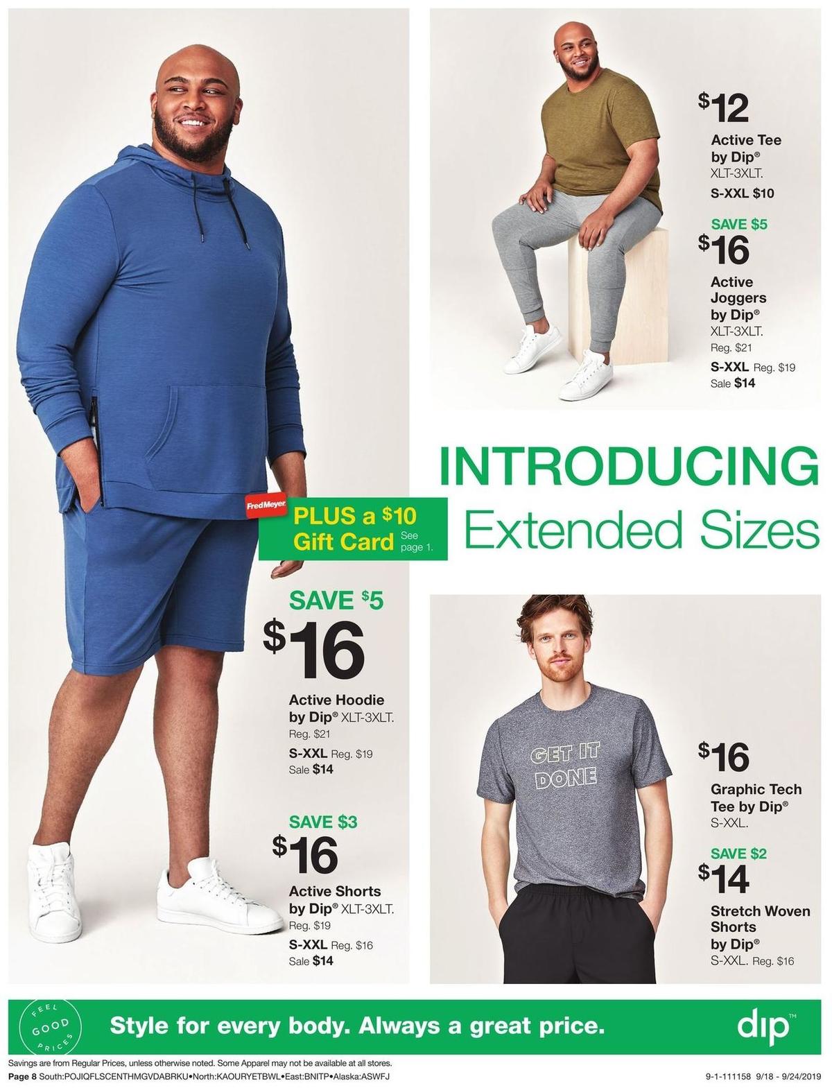 Fred Meyer Dip Apparel Weekly Ad from September 18