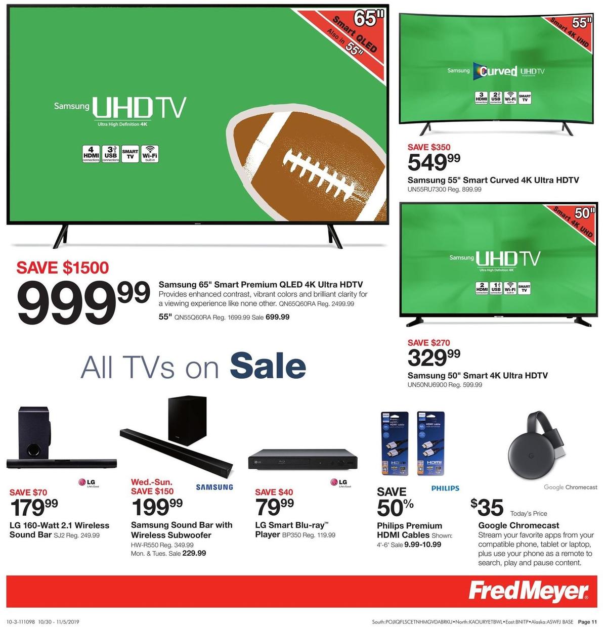 Fred Meyer General Merchandise Weekly Ad from October 30