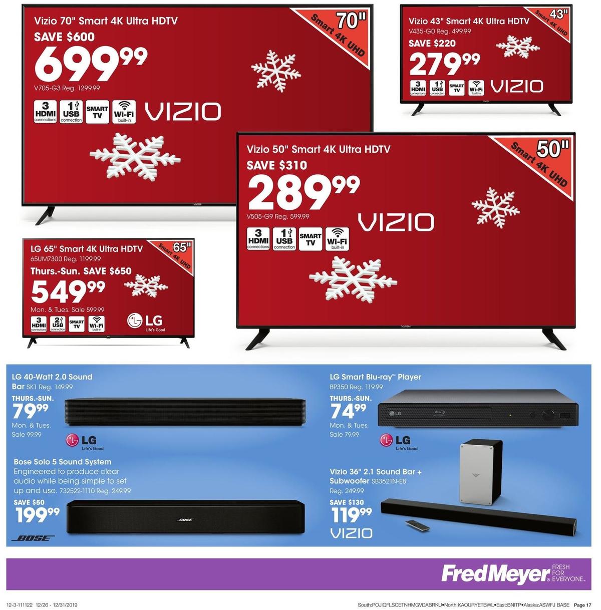 Fred Meyer General Merchandise Weekly Ad from December 26