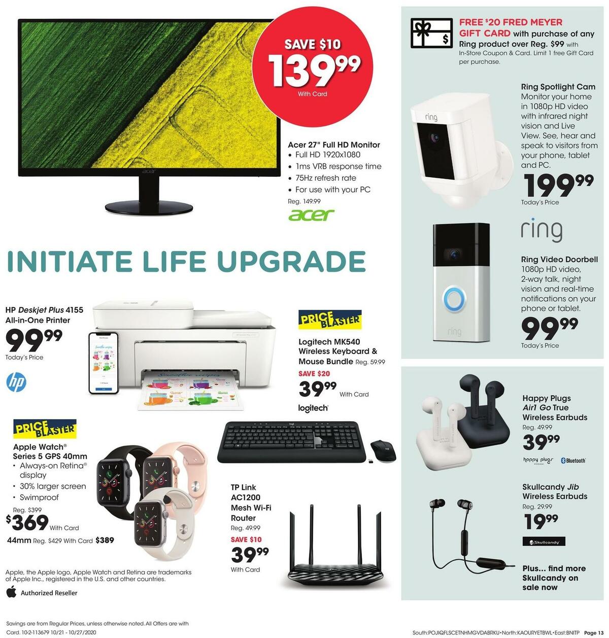 Fred Meyer General Merchandise Weekly Ad from October 21