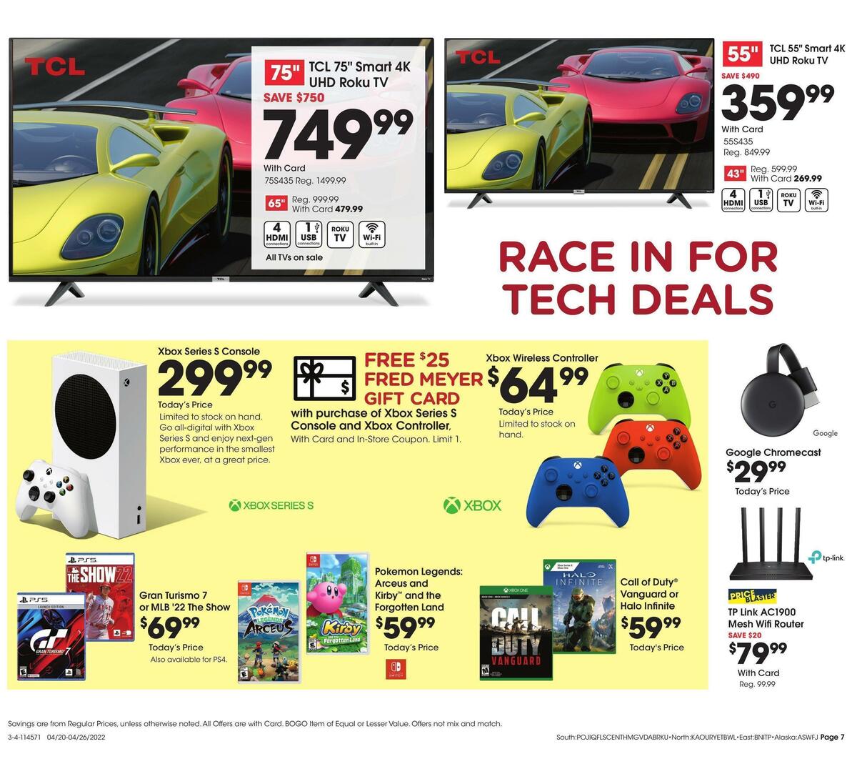 Fred Meyer General Merchandise Weekly Ad from April 20