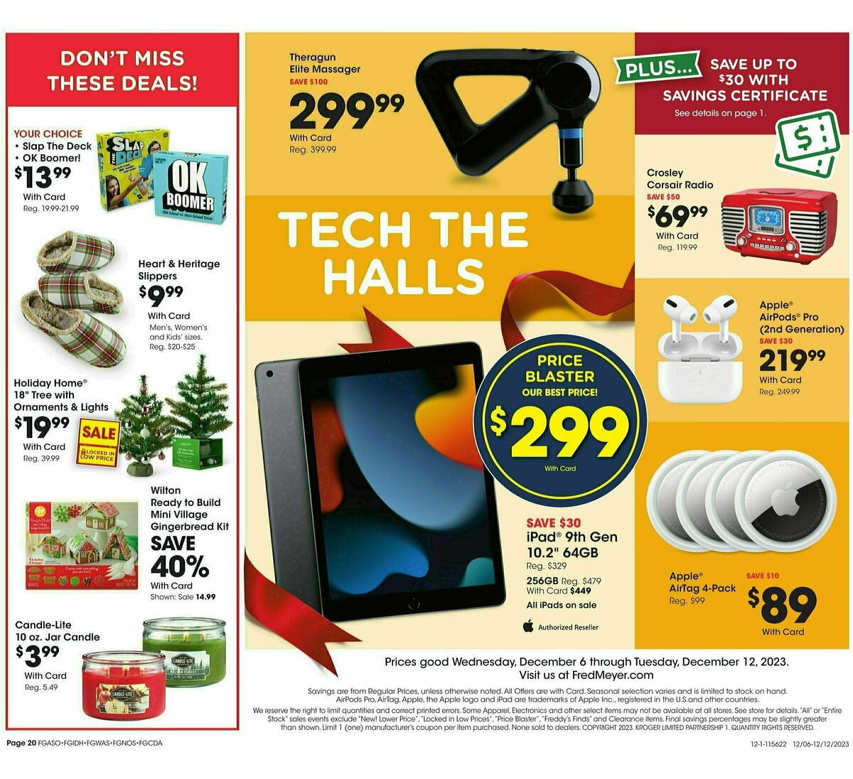 Fred Meyer General Merchandise Weekly Ad from December 6