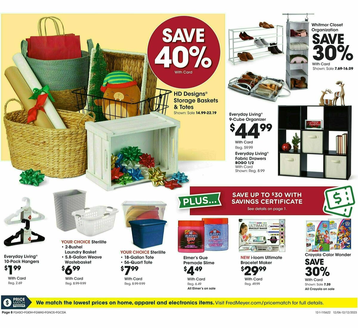 Fred Meyer General Merchandise Weekly Ad from December 6