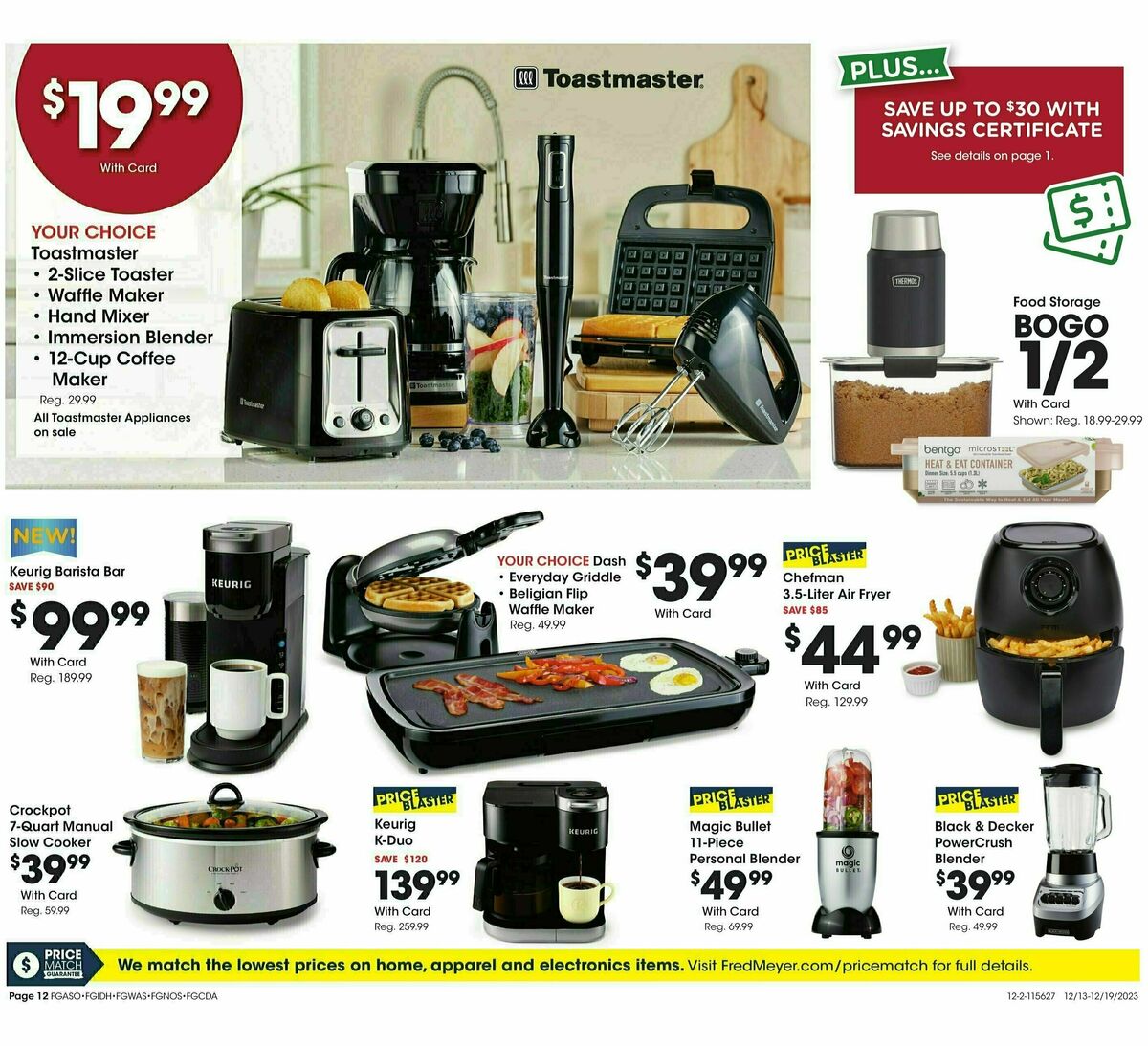 Fred Meyer General Merchandise Weekly Ad from December 13