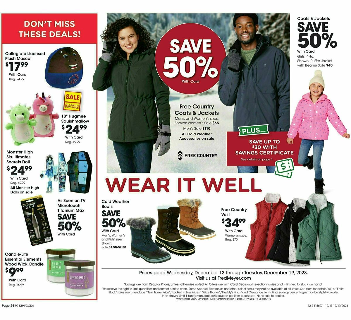 Fred Meyer General Merchandise Weekly Ad from December 13