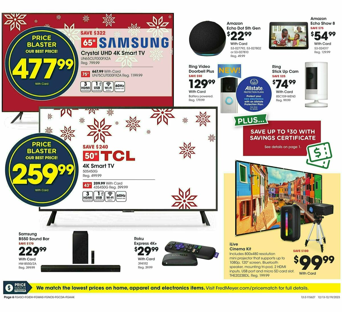 Fred Meyer General Merchandise Weekly Ad from December 13