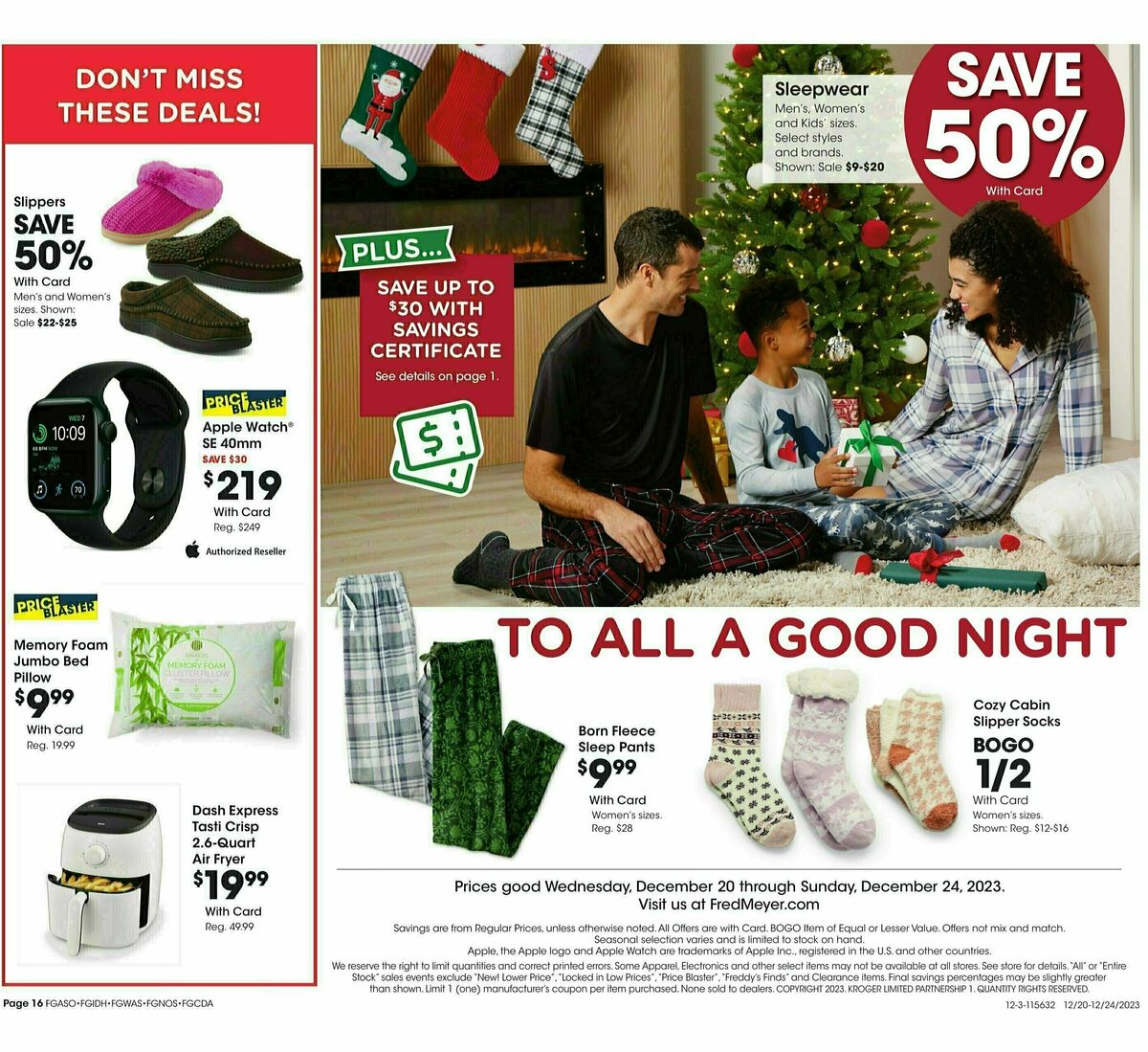 Fred Meyer General Merchandise Weekly Ad from December 20