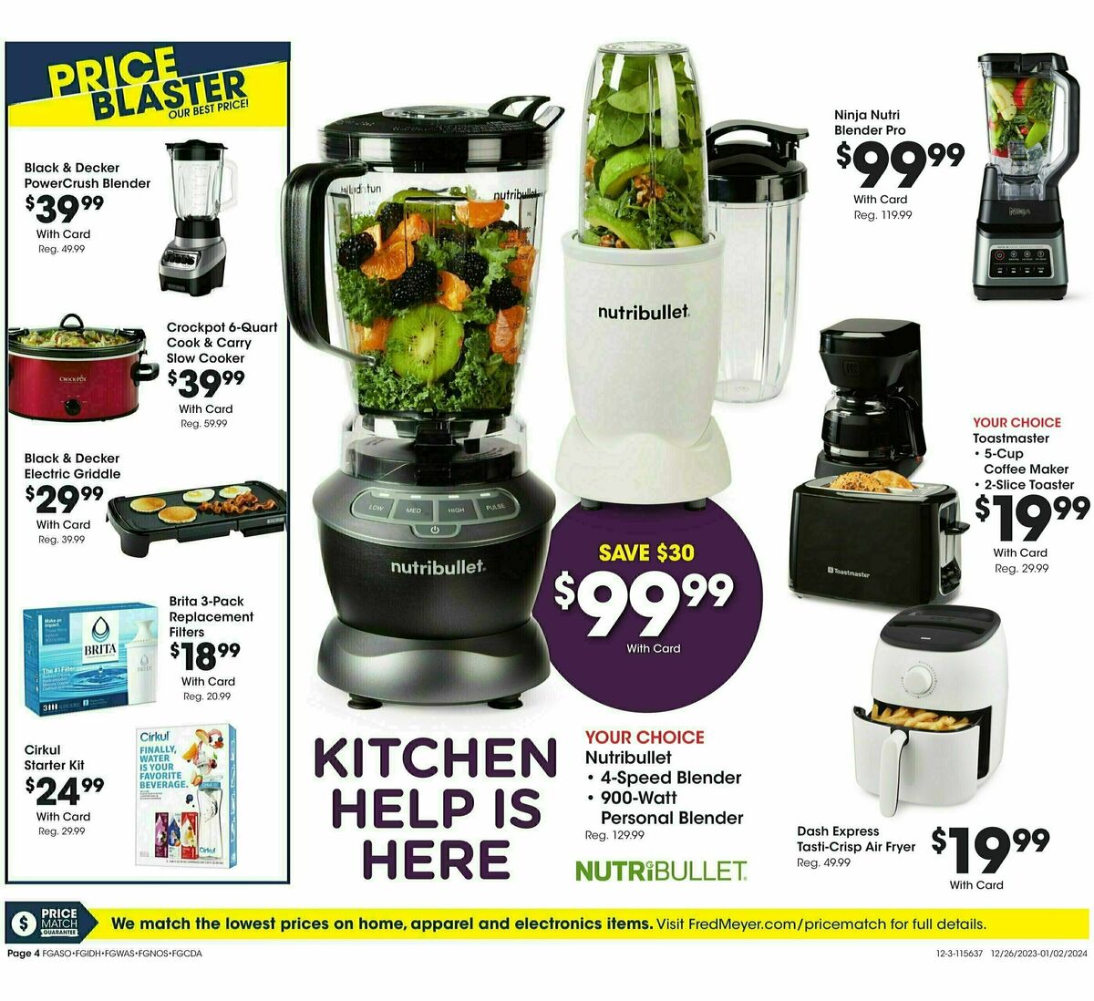 Fred Meyer General Merchandise Weekly Ad from December 27