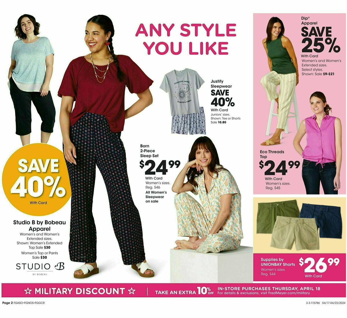 Fred Meyer General Merchandise Weekly Ad from April 17