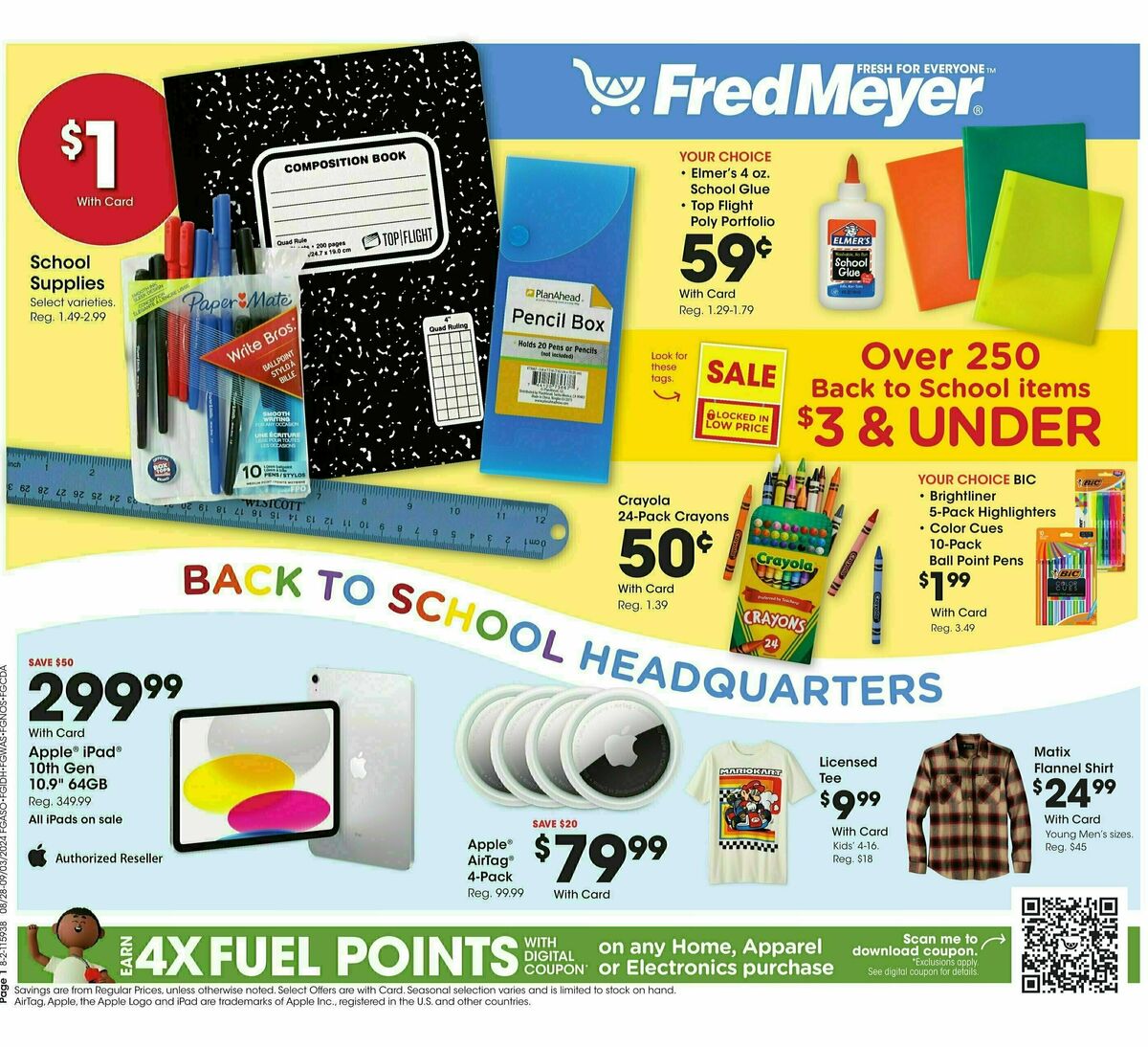 Fred Meyer General Merchandise Weekly Ad from August 28