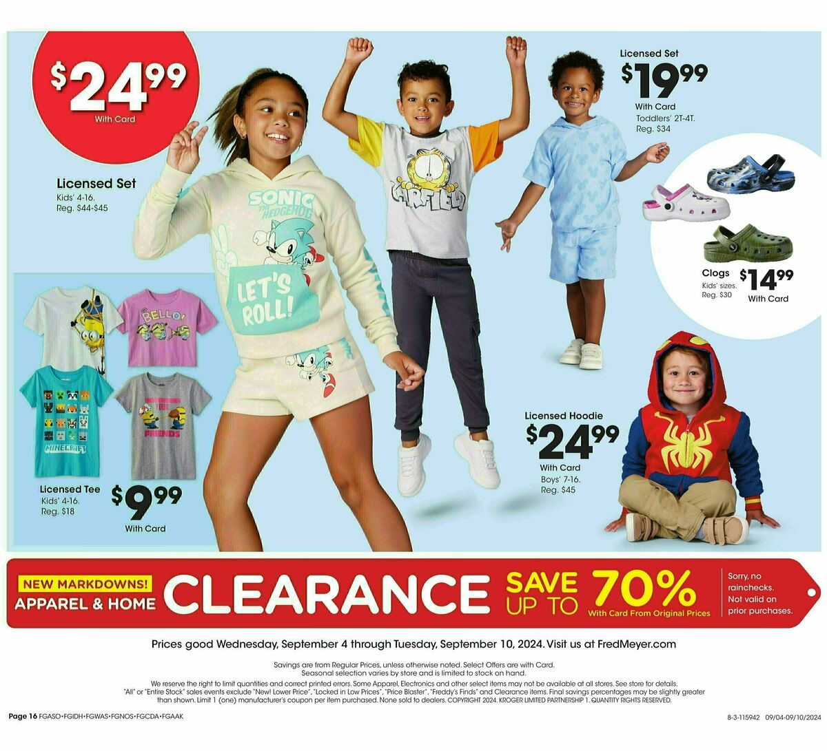 Fred Meyer General Merchandise Weekly Ad from September 4