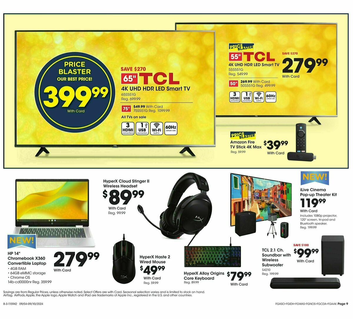 Fred Meyer General Merchandise Weekly Ad from September 4