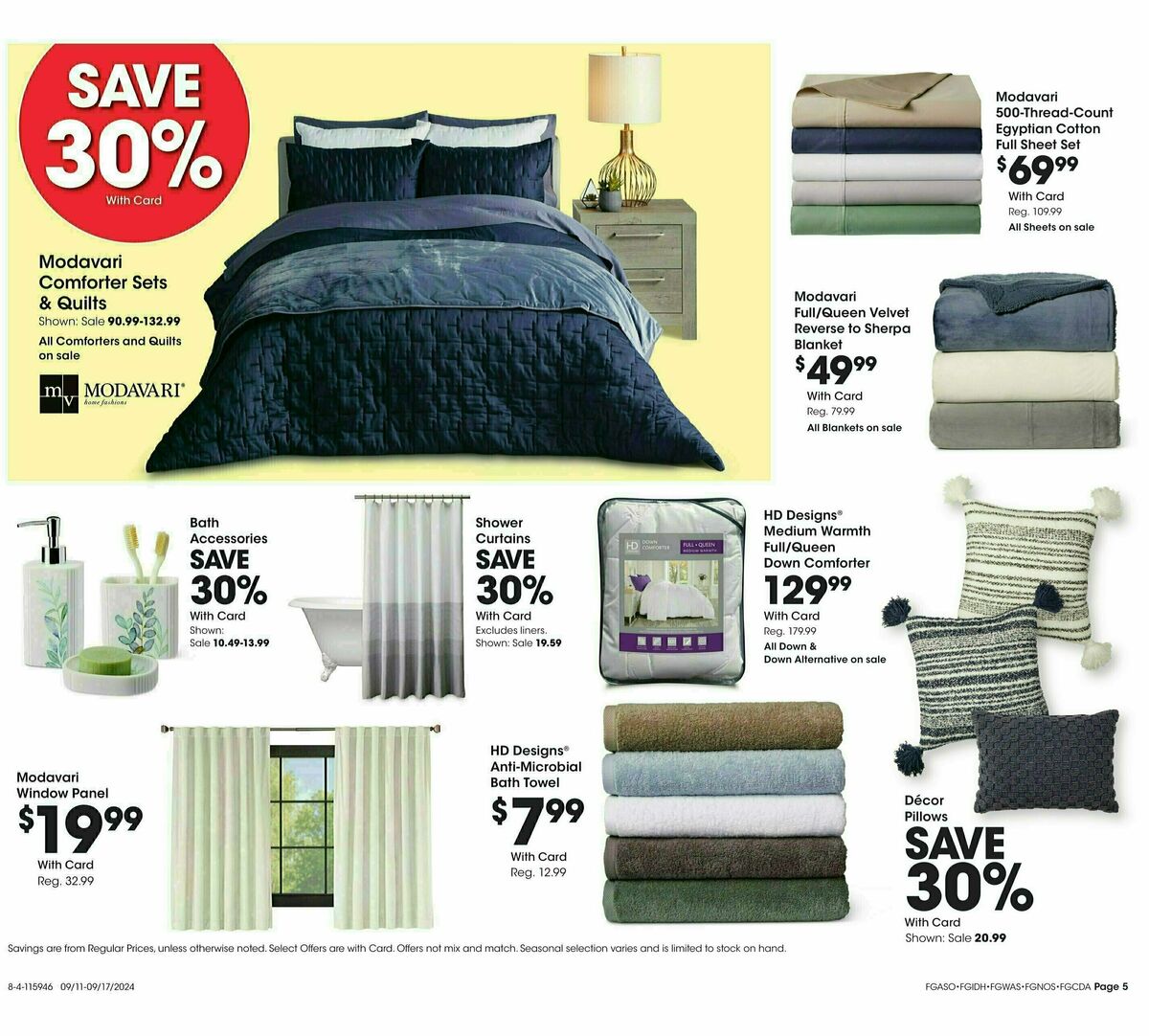 Fred Meyer Home & Apparel Weekly Ad from September 11